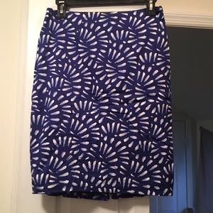 Blue and white The Limited pencil skirt